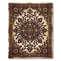 Ornate Deep Burgundy Gold Floral Medallion Rug