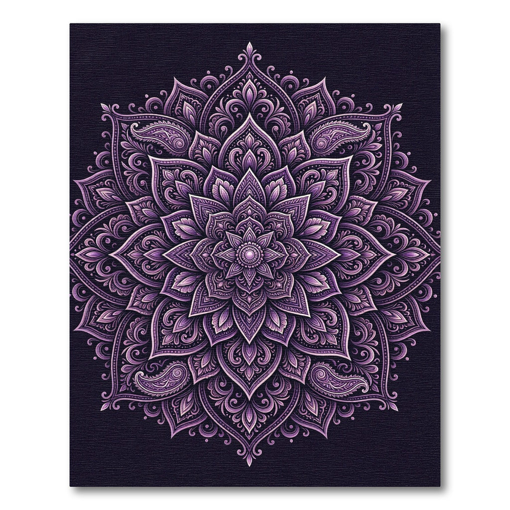 Intricate Amethyst Floral Mandala Bloom Rug