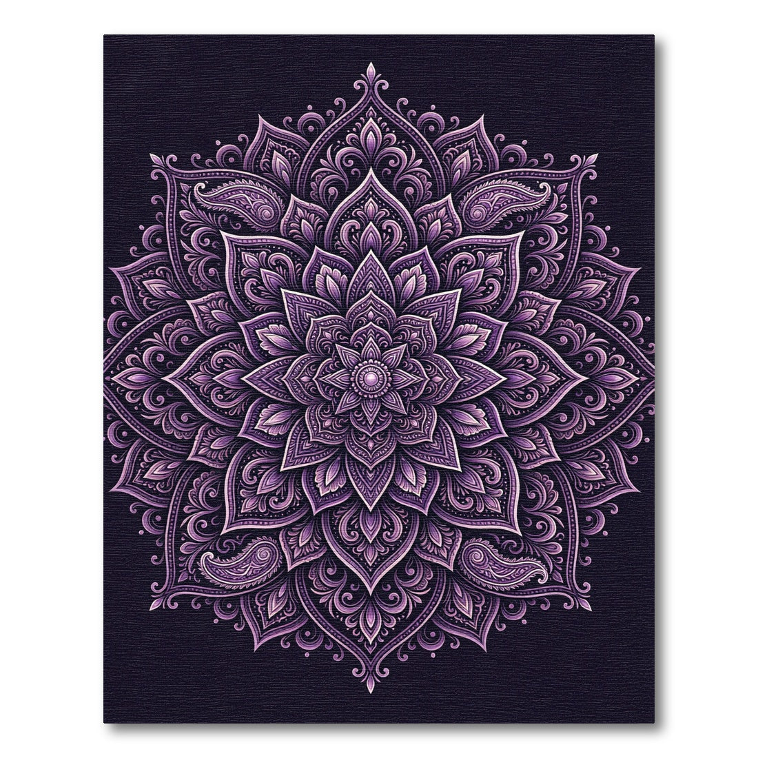 Intricate Amethyst Floral Mandala Bloom Rug