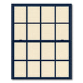 Navy Grid Windowpane Minimalist Frame Rug