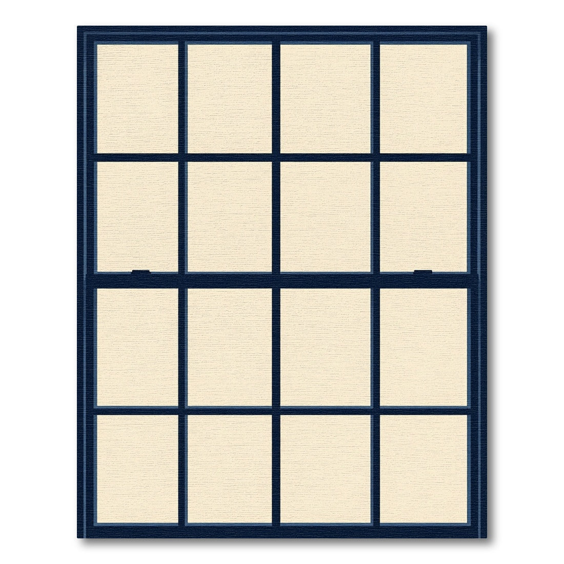 Navy Grid Windowpane Minimalist Frame Rug
