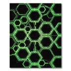 Luminous Lime Cyberpunk Hexagon Grid Rug