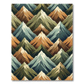 Brown Green Mountain Range Texture Rug