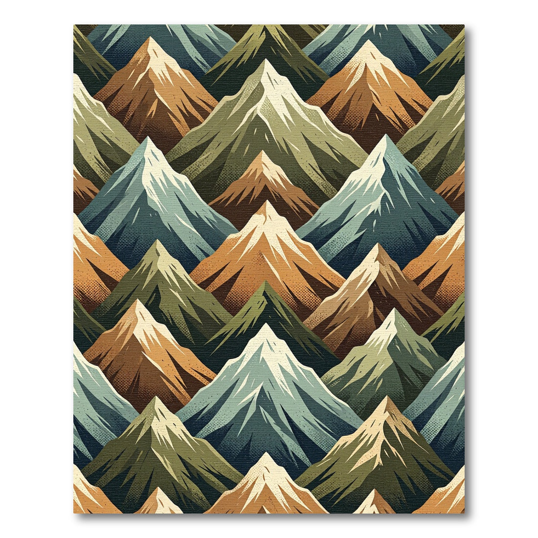 Brown Green Mountain Range Texture Rug