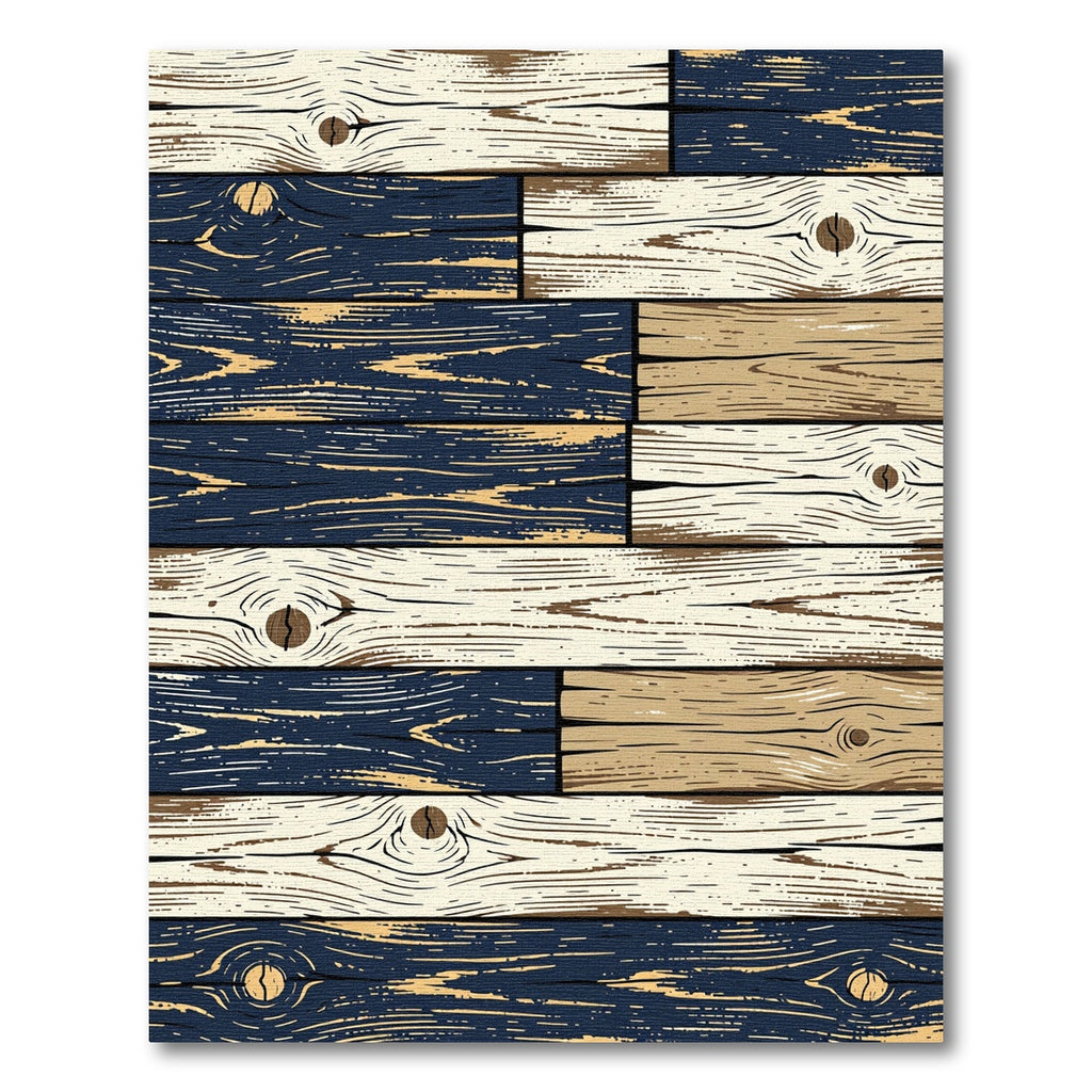Rustic Americana Plank Wood Art Rug