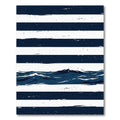 Navy Blue Oceanic Mountain Striped Art Rug
