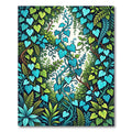 Lush Teal Botanical Foliage Vine Rug