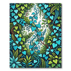 Lush Teal Botanical Foliage Vine Rug