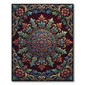 Ornate Red Floral Medallion Filigree Rug