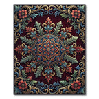 Ornate Red Floral Medallion Filigree Rug
