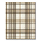 Earthy Tan Brown Plaid Check Rug