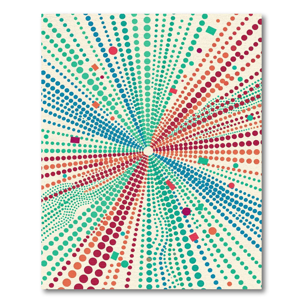 Exploding Colorful Dot Burst Rug