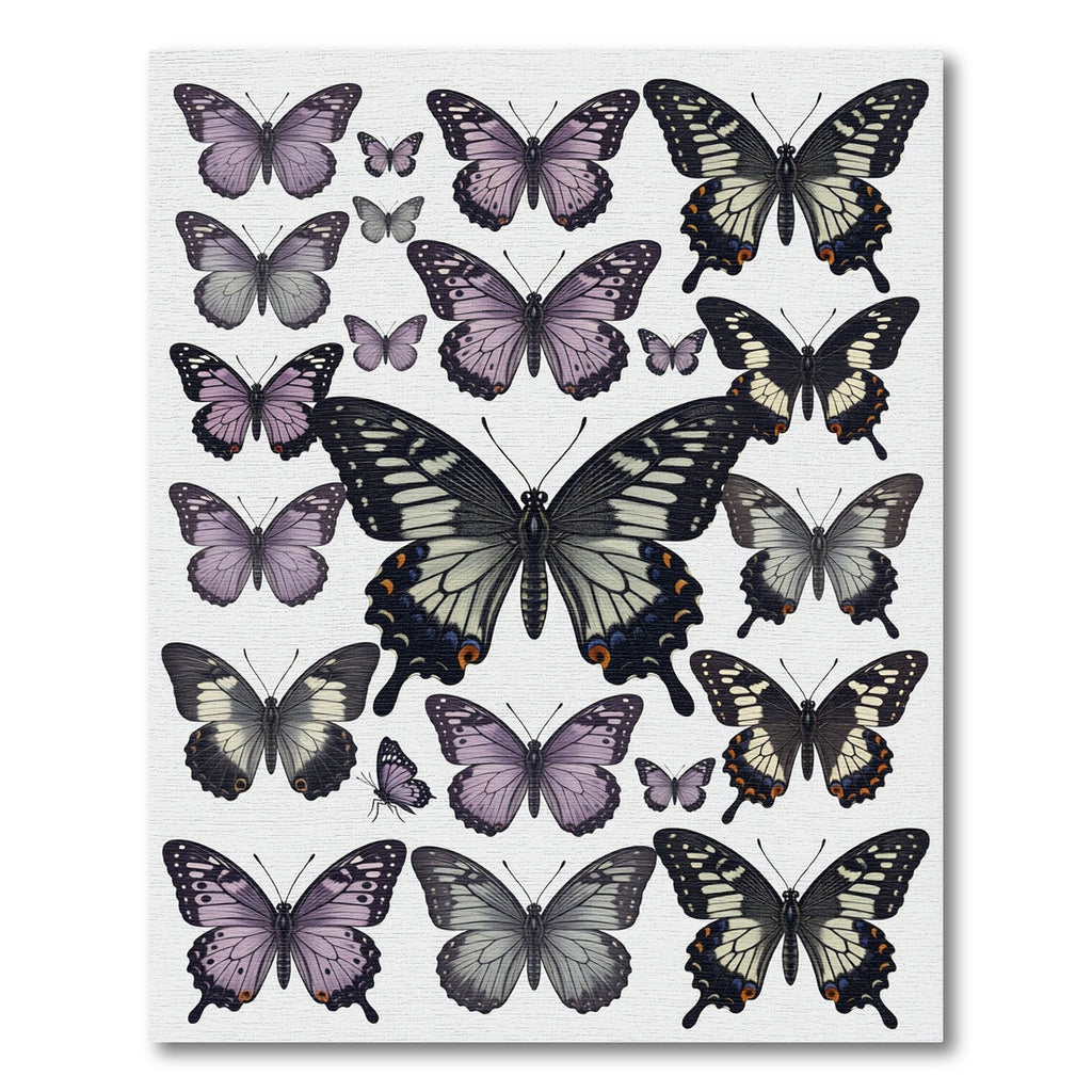Whimsical Lavender Butterfly Garden Composition Rug