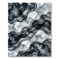 Monochrome Abstract Ink Flow Swirl Rug