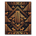 Golden Aztec Pyramid Ancient Temple Illustration Rug