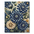 Midnight Dahlia Garden Botanical Floral Rug