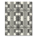 Black White Linear Grid Composition Rug