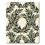 Olive Branch Wreath Repeating Pattern Rug