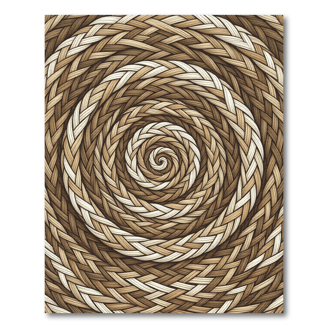 Braided Earth Tone Spiral Rug