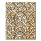 Elegant Arching Gold Geometric Deco Rug