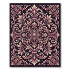 Ornate Rose Gold Scrollwork Medallion Rug