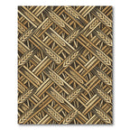 Golden Wheat Stalk Woven Lattice Rug