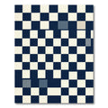 Modern Navy Blue Geometric Checkered Rug