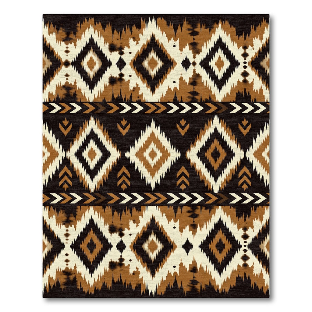 Earthy Brown Tribal Geometric Diamond Rug