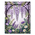 Lavender Wisteria Floral Garden Trellis Rug