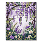 Lavender Wisteria Floral Garden Trellis Rug