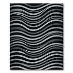 Monochromatic Gray Wavy Stripe Rug
