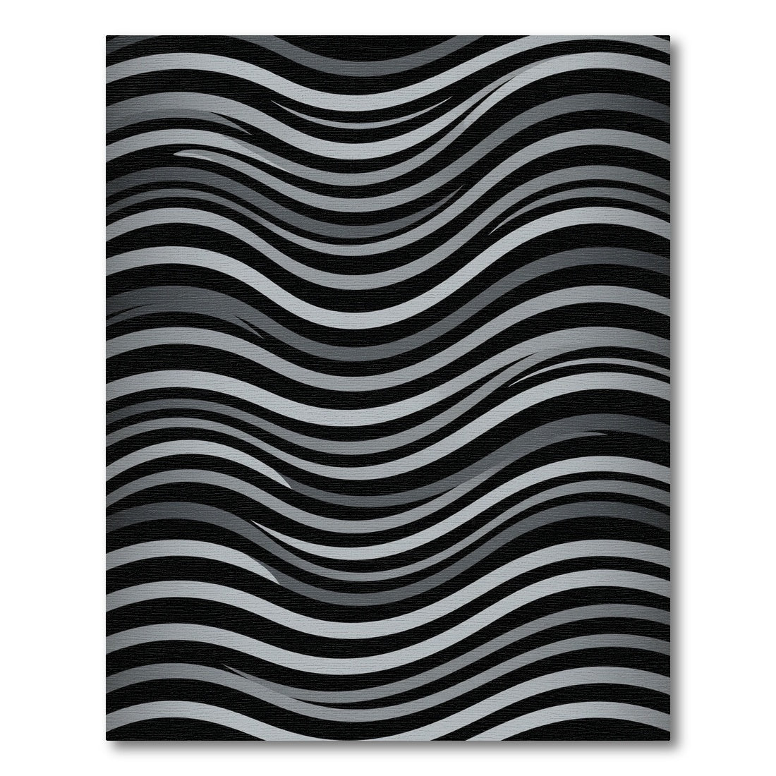 Monochromatic Gray Wavy Stripe Rug
