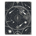 Celestial Black White Astro Compass Map Rug