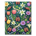 Whimsical Ladybugs and Blooming Garden Rug