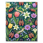 Whimsical Ladybugs and Blooming Garden Rug