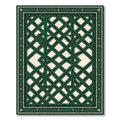 Emerald Interwoven Geometric Lattice Rug