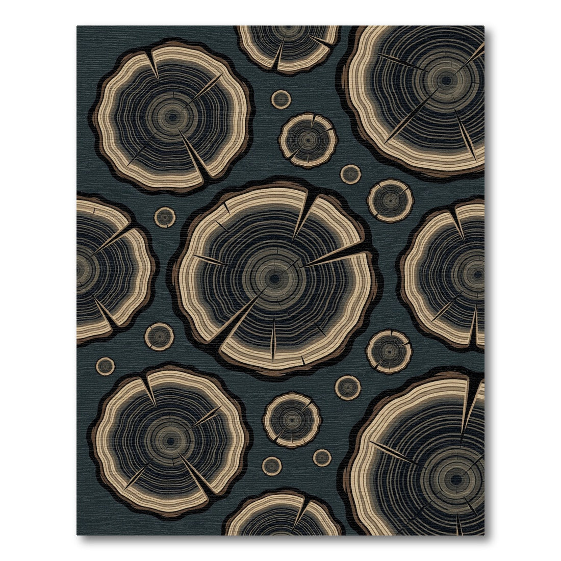 Wood Slice Circles Nature Texture Rug