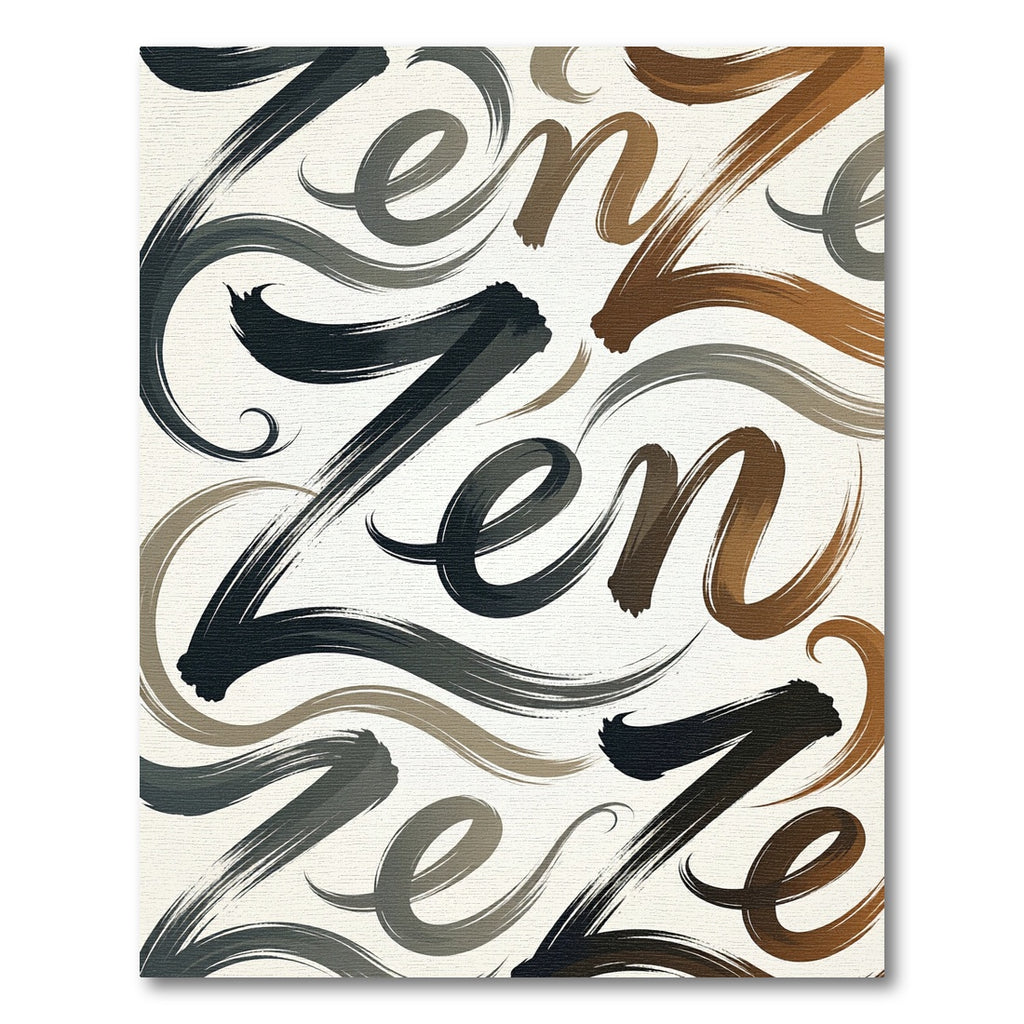 Black Brown Gray Abstract Brushstroke Rug
