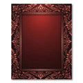 Ornate Crimson Victorian Damask Bordered Backdrop Rug