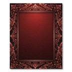 Ornate Crimson Victorian Damask Bordered Backdrop Rug
