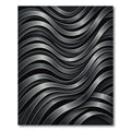 Abstract Metallic Wave Ribbon Rug