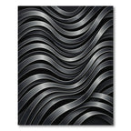 Abstract Metallic Wave Ribbon Rug
