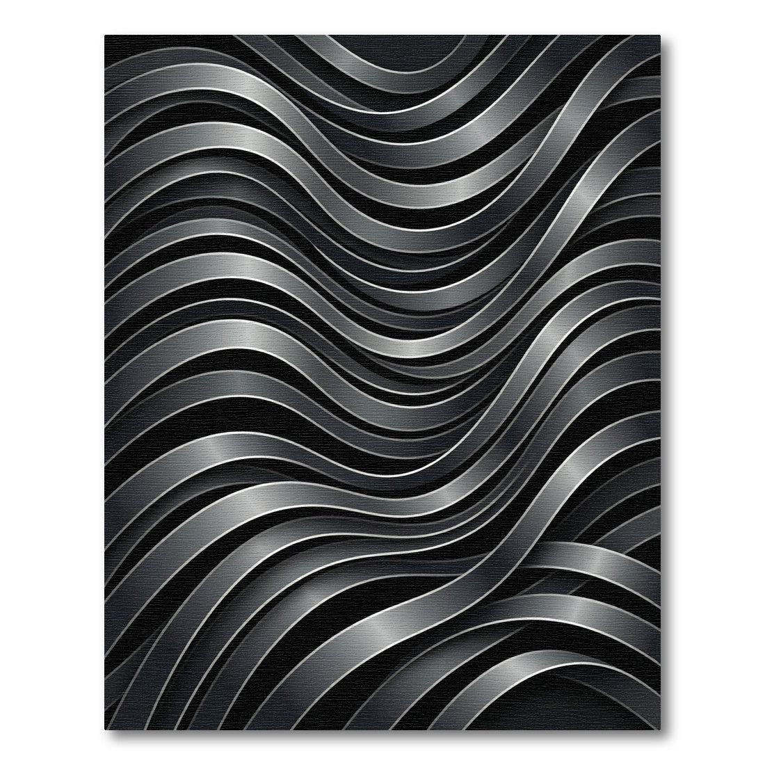 Abstract Metallic Wave Ribbon Rug