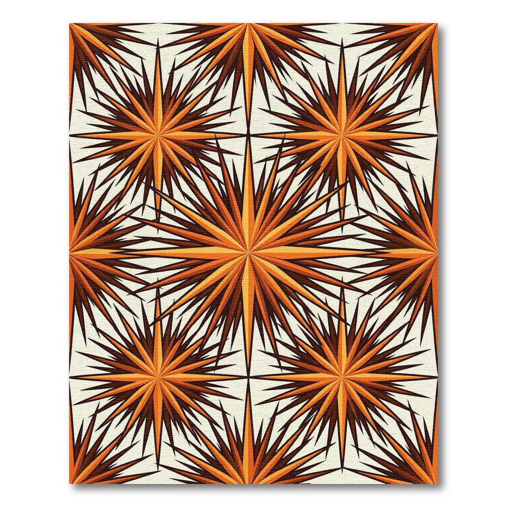 Burnt Orange Starburst Geometric Arrangement Rug