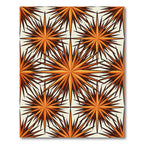 Burnt Orange Starburst Geometric Arrangement Rug