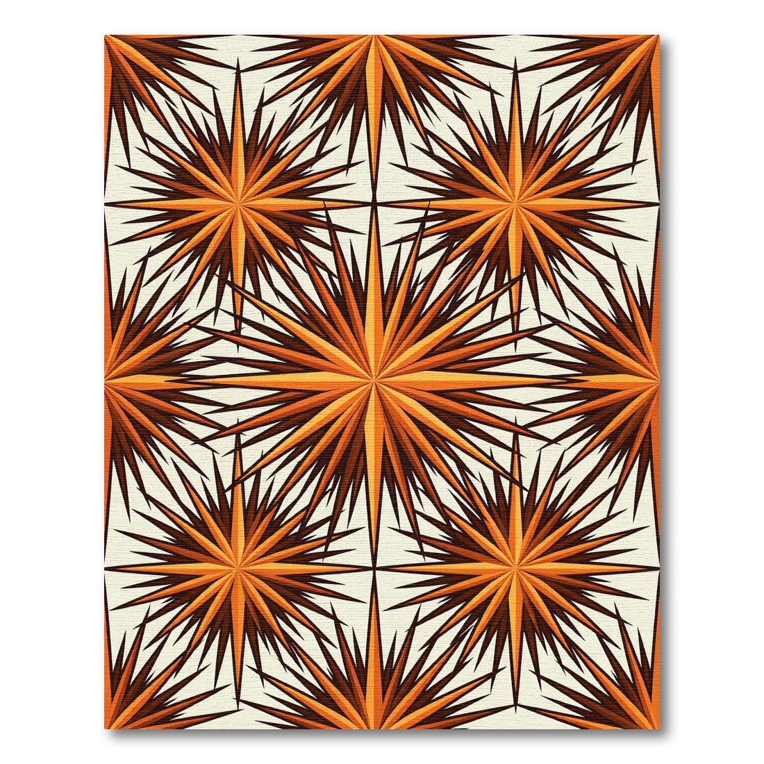 Burnt Orange Starburst Geometric Arrangement Rug