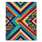 Vibrant Geometric Rainbow Mountain Art Rug