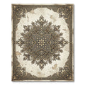 Ornate Sepia Antique Floral Medallion Rug