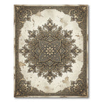 Ornate Sepia Antique Floral Medallion Rug
