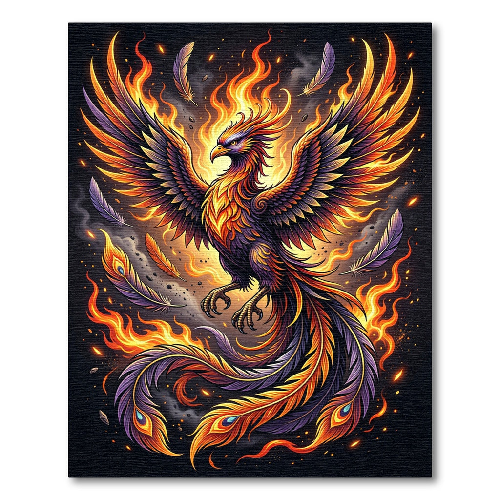 Fiery Phoenix Radiant Gold Purple Rug